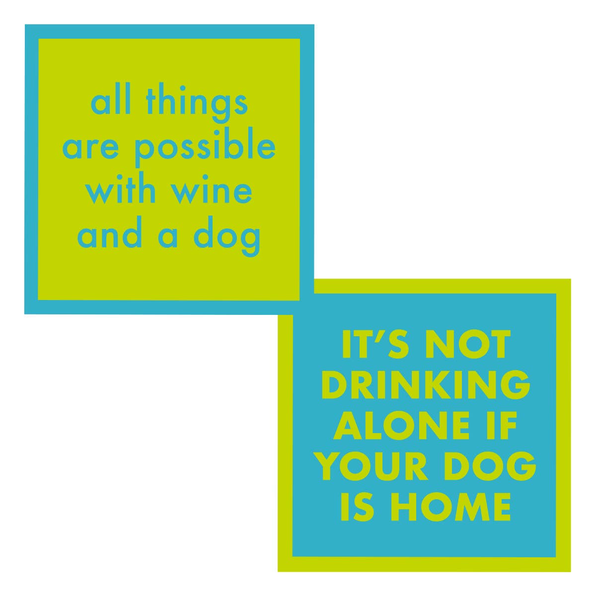 Double Sided Funny Cocktail Napkins-Alone/Possible Wine Dog