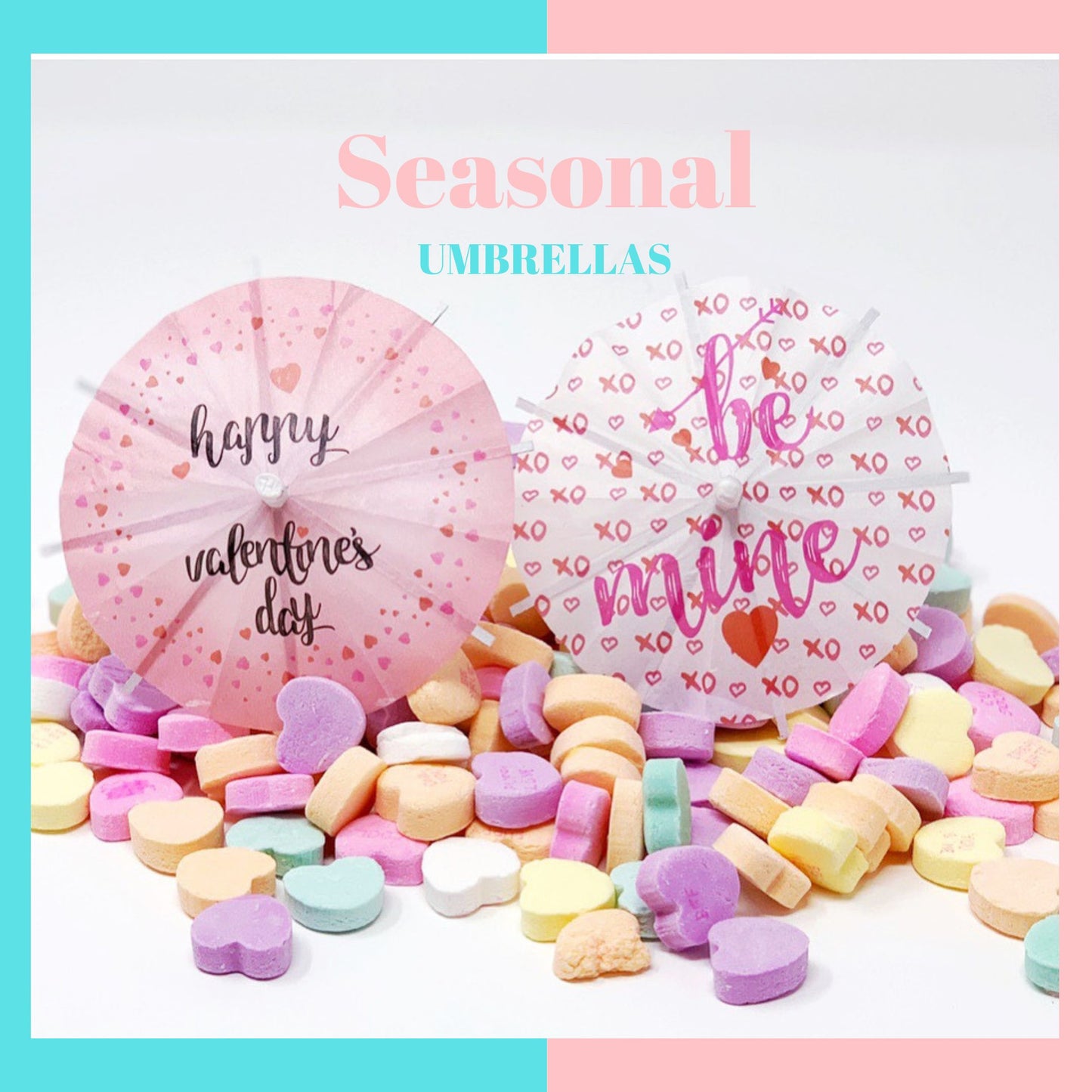 Happy Valentine's Day Cocktail Umbrella