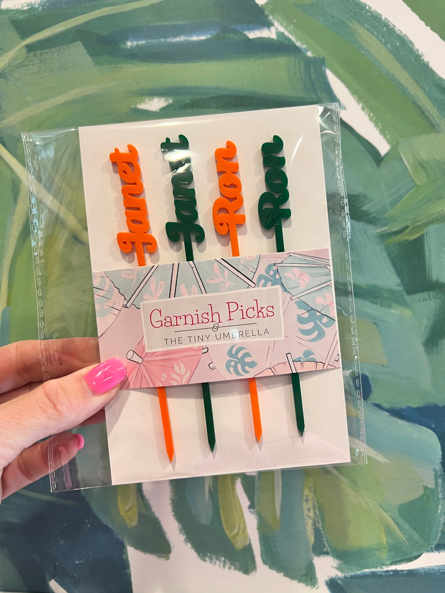 Custom Name Garnish Pick