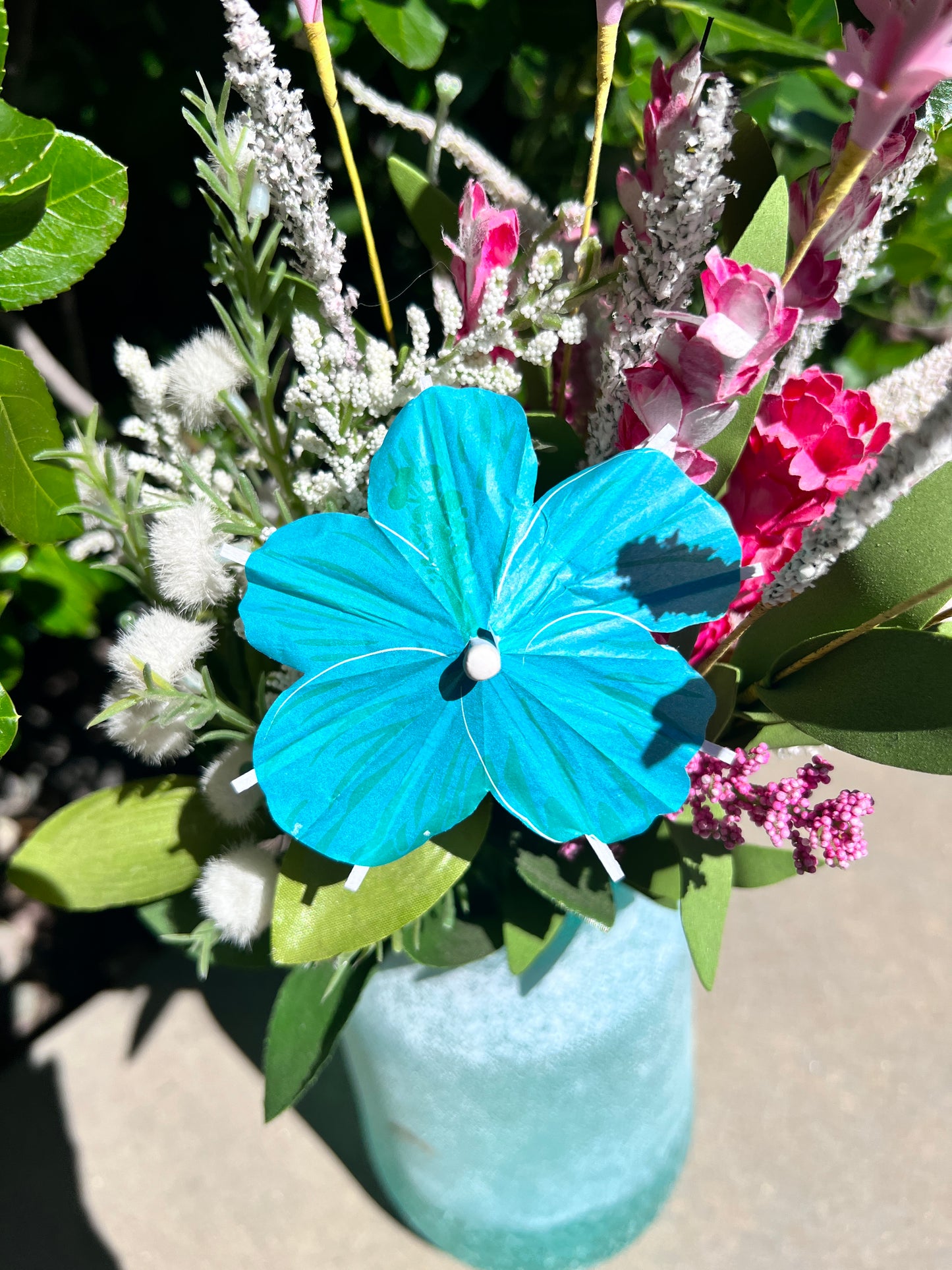 Aruba Blue Hibiscus flower Cocktail Umbrella