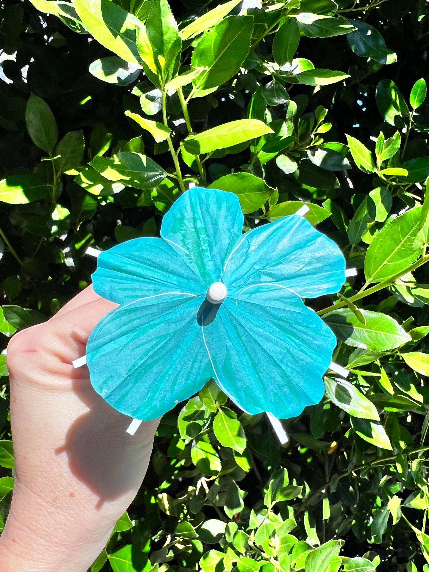 Aruba Blue Hibiscus flower Cocktail Umbrella
