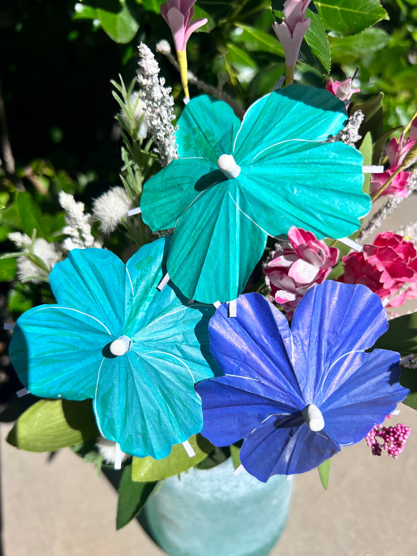 Aruba Blue Hibiscus flower Cocktail Umbrella