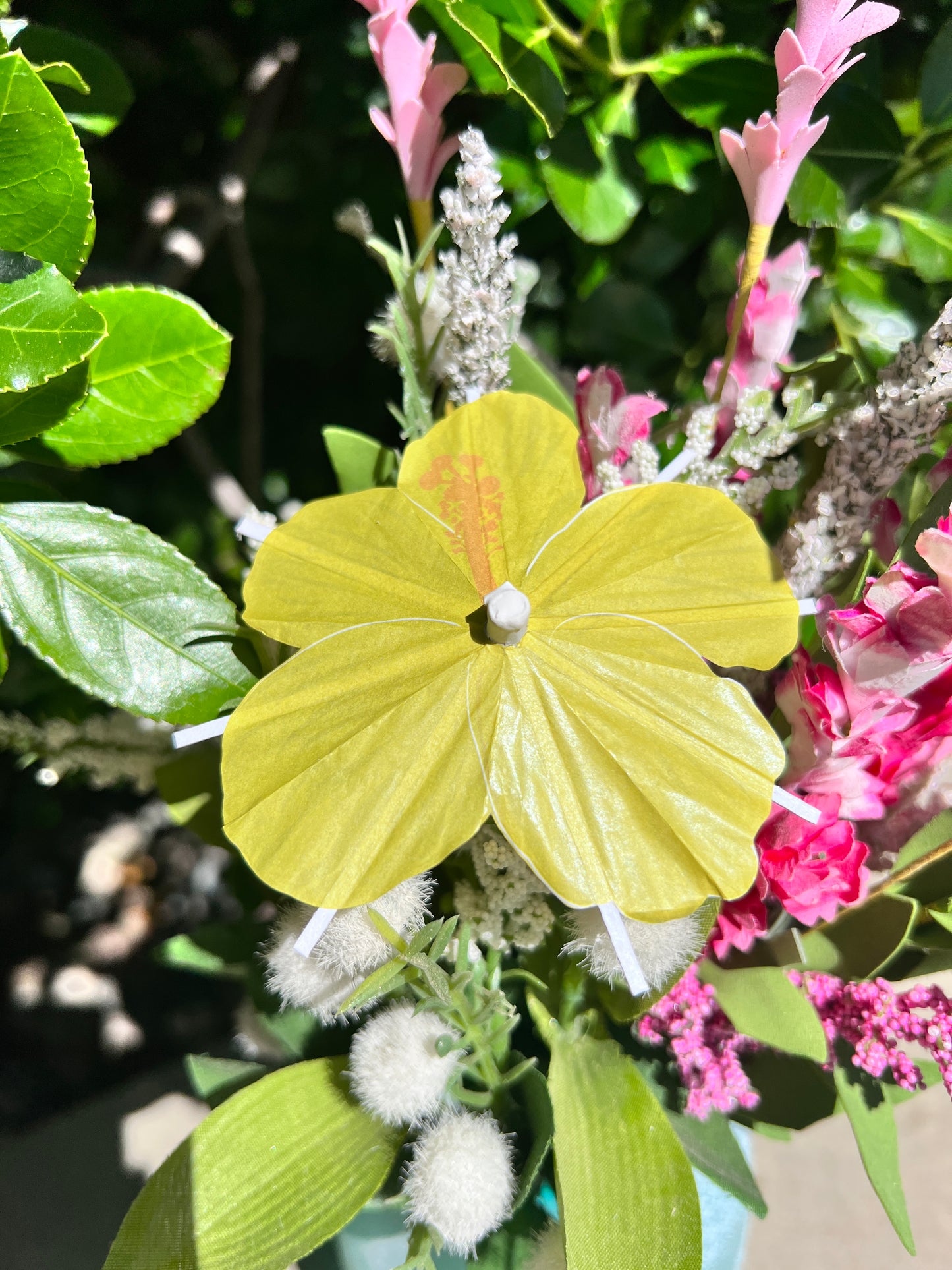 Margarita Yellow Hibiscus flower Cocktail Umbrella