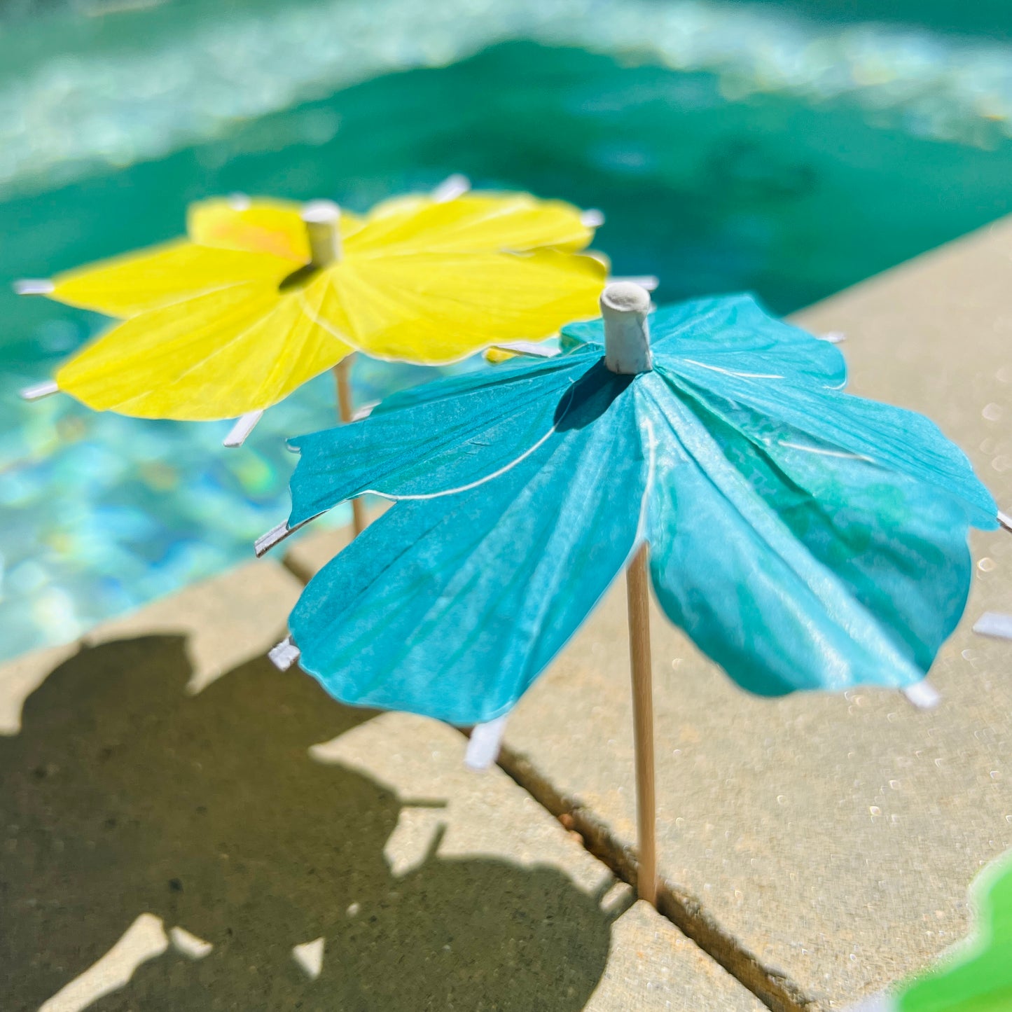 Margarita Yellow Hibiscus flower Cocktail Umbrella