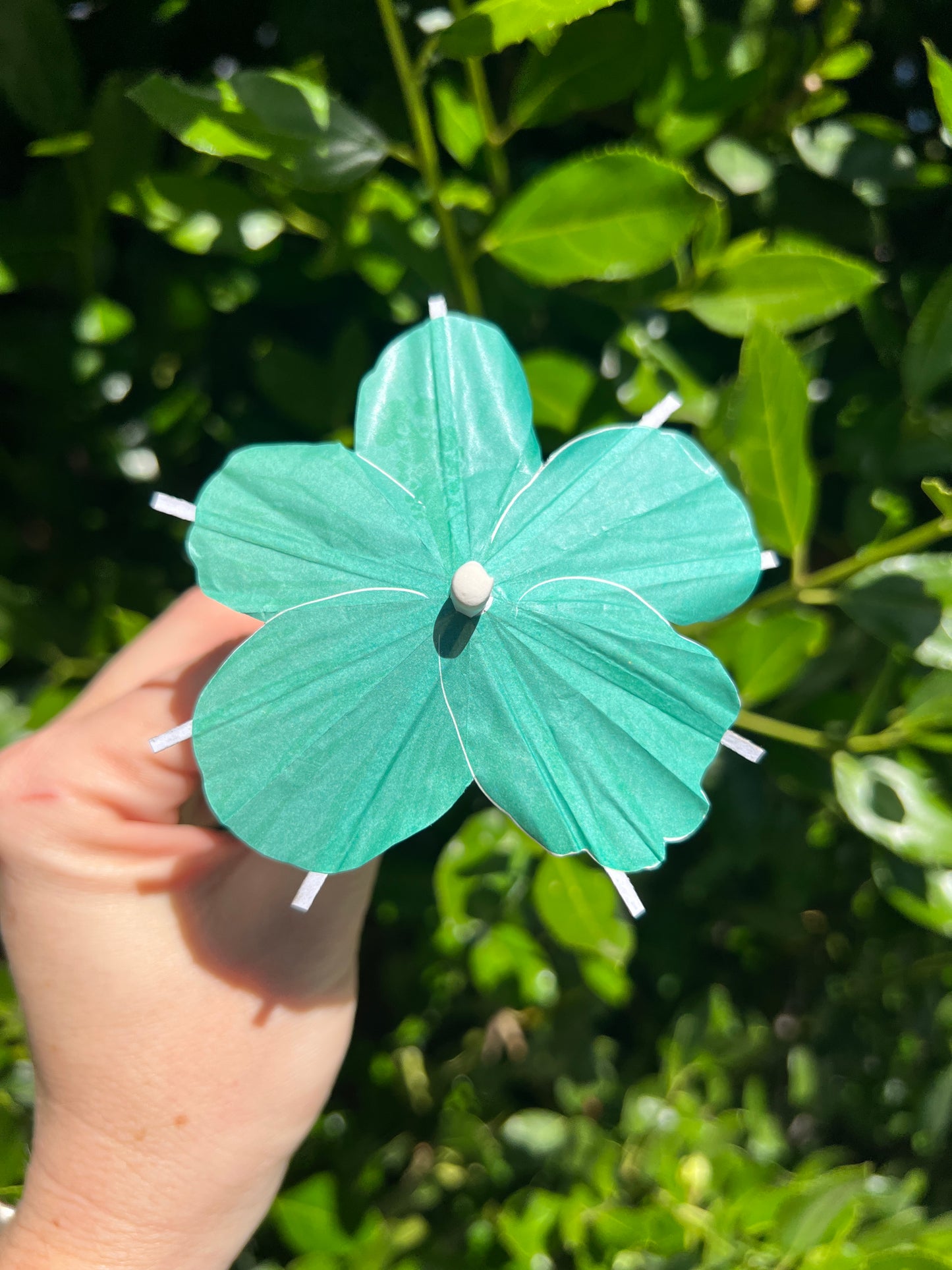 Caribbean Blue Turquoise Hibiscus flower Cocktail Umbrella