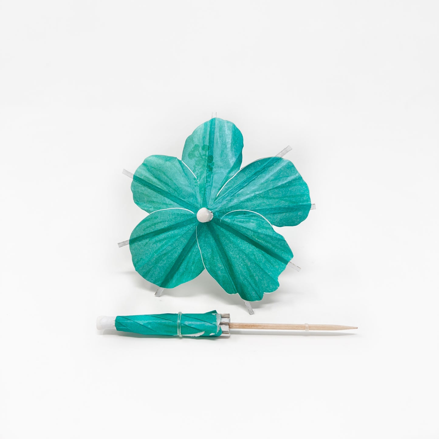 Caribbean Blue Turquoise Hibiscus flower Cocktail Umbrella