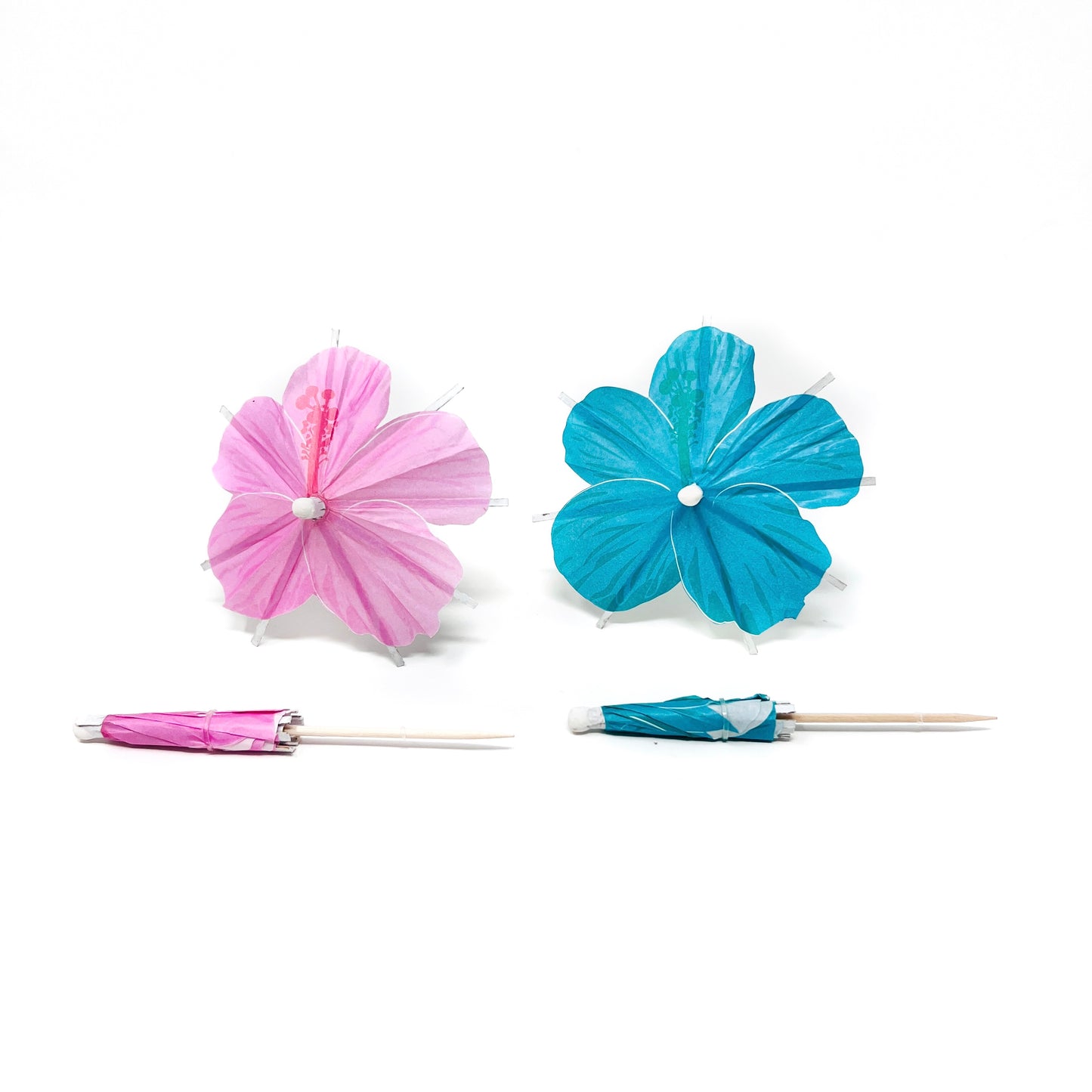 Aruba Blue Hibiscus flower Cocktail Umbrella