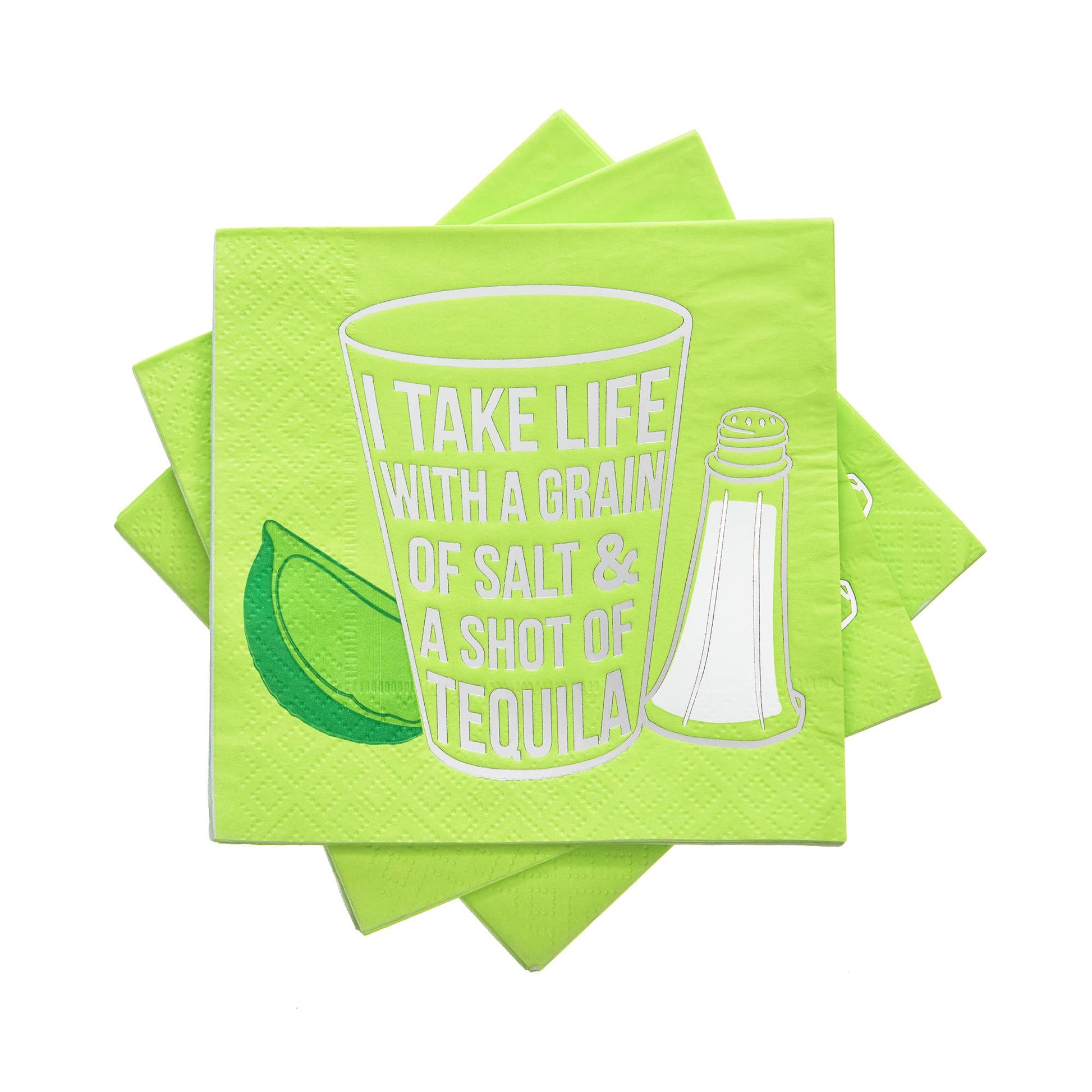 I Take Life With A Grain of Salt Cocktail Napkin - The Tiny Umbrella