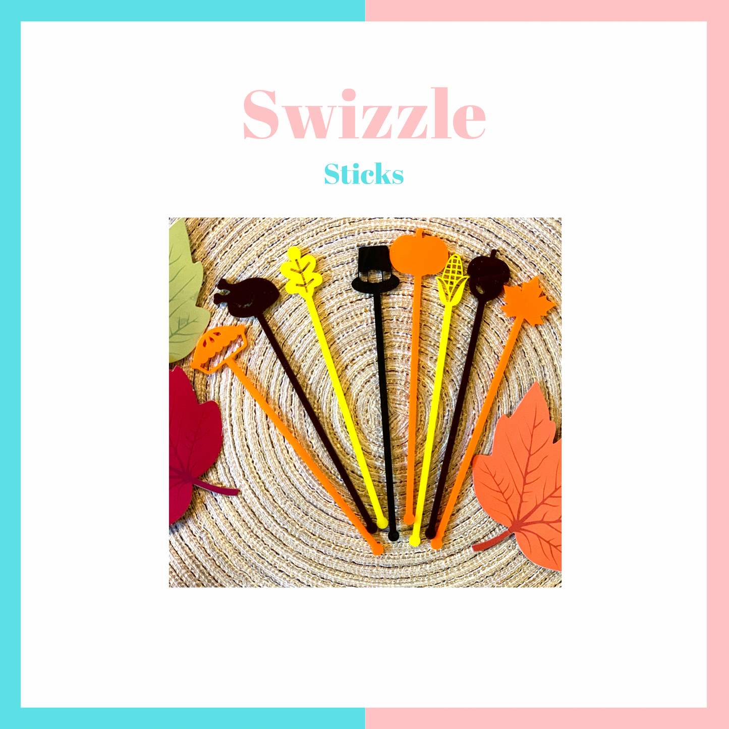 Thanksgiving Stir Stick Set of 8