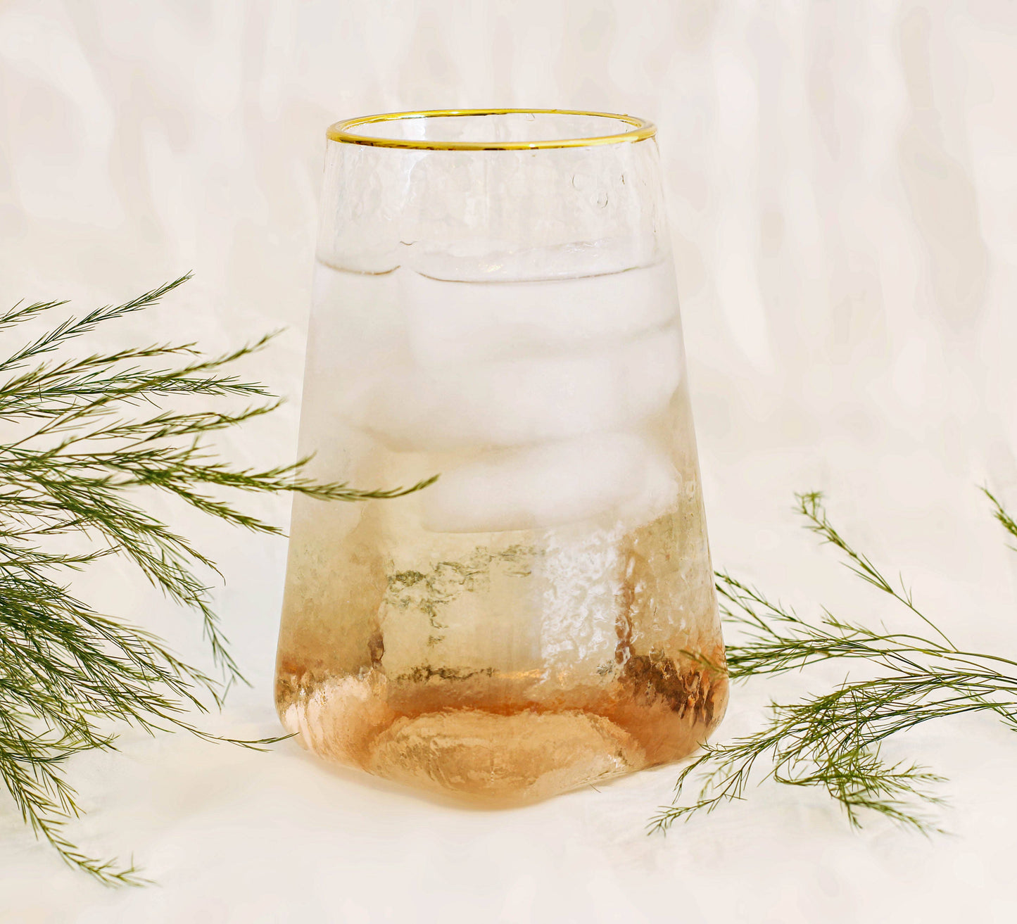 Clear and Gold Large Glass