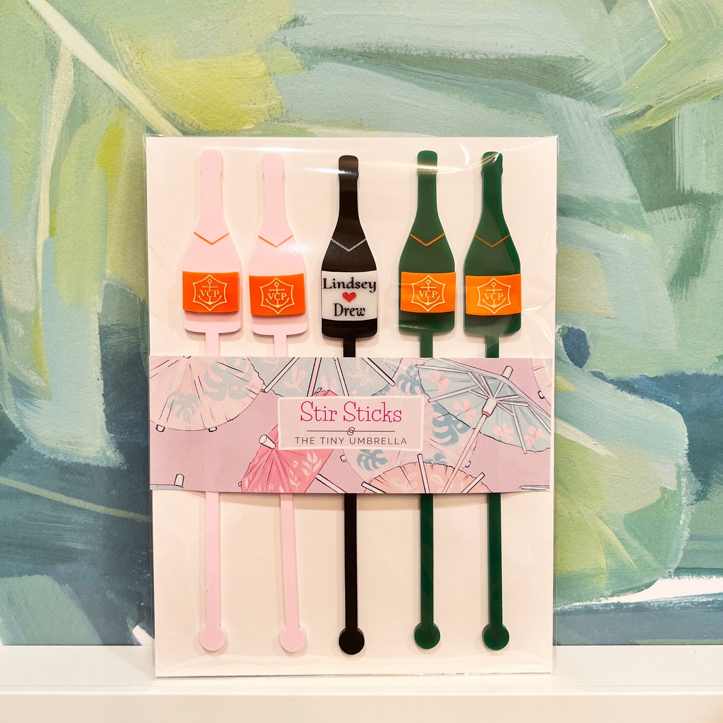 Champagne Bottle Stir Stick Set of 4