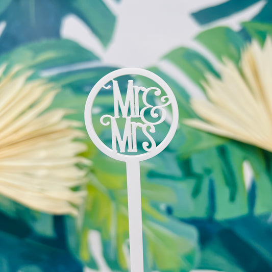 Mr. And Mrs.  Round Stir Stick Set of 4