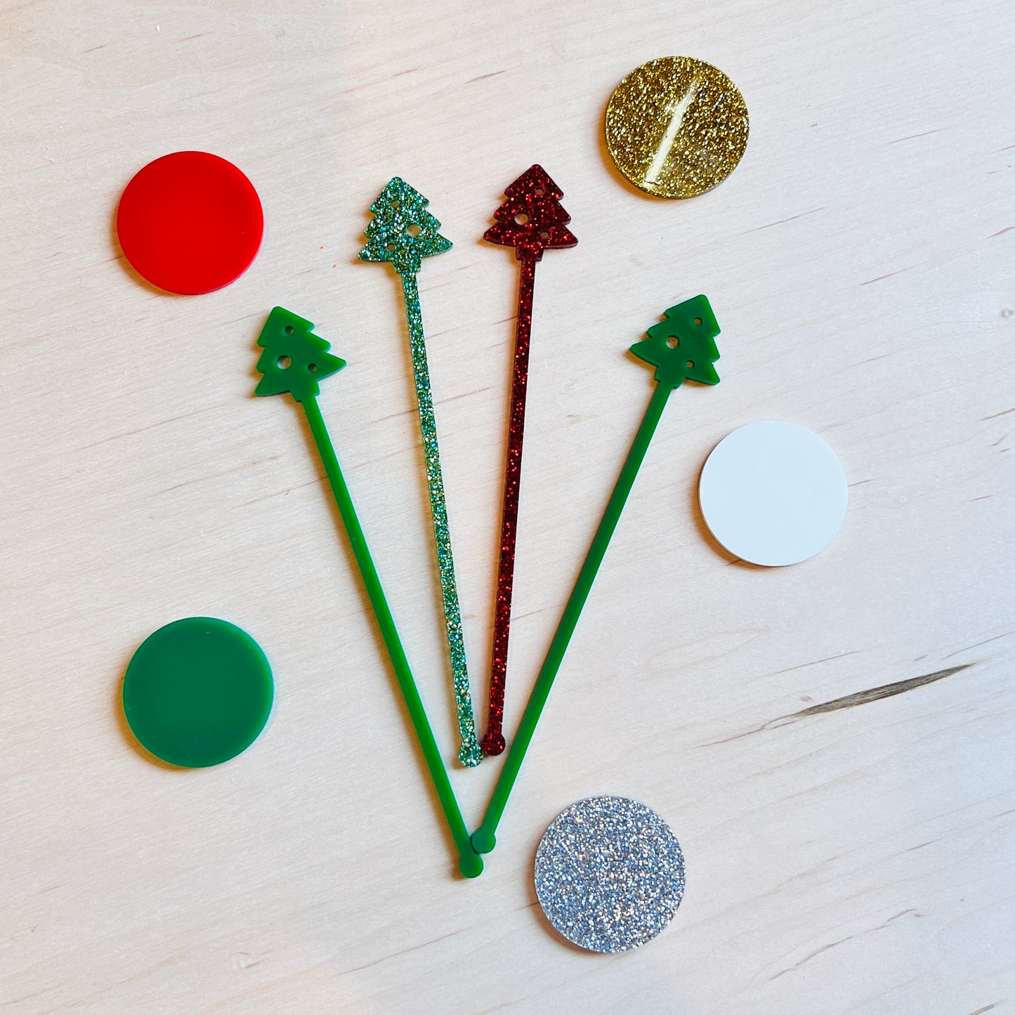 Christmas Tree Stir Stick Set of 4