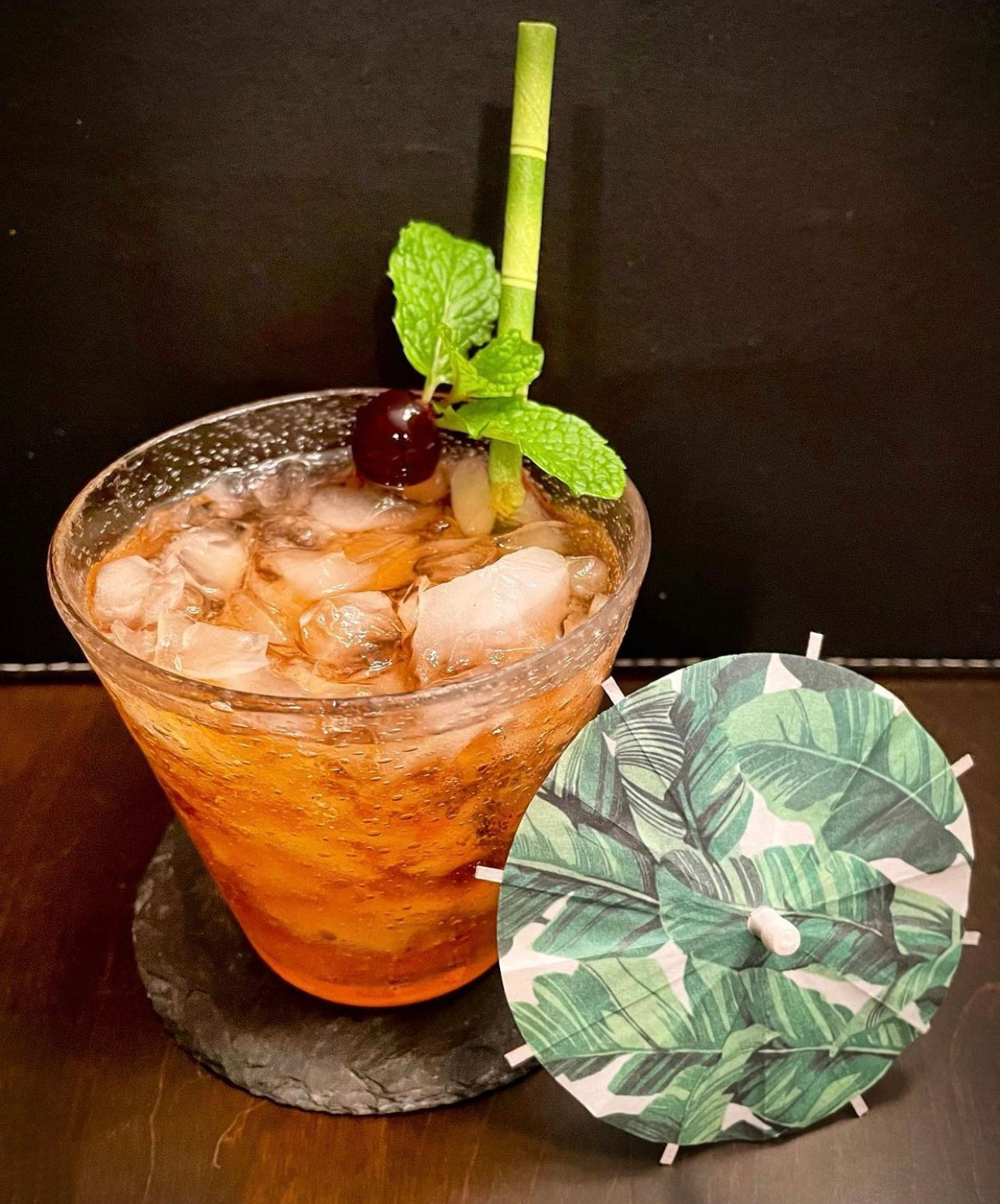 Green Palm Cocktail Umbrella
