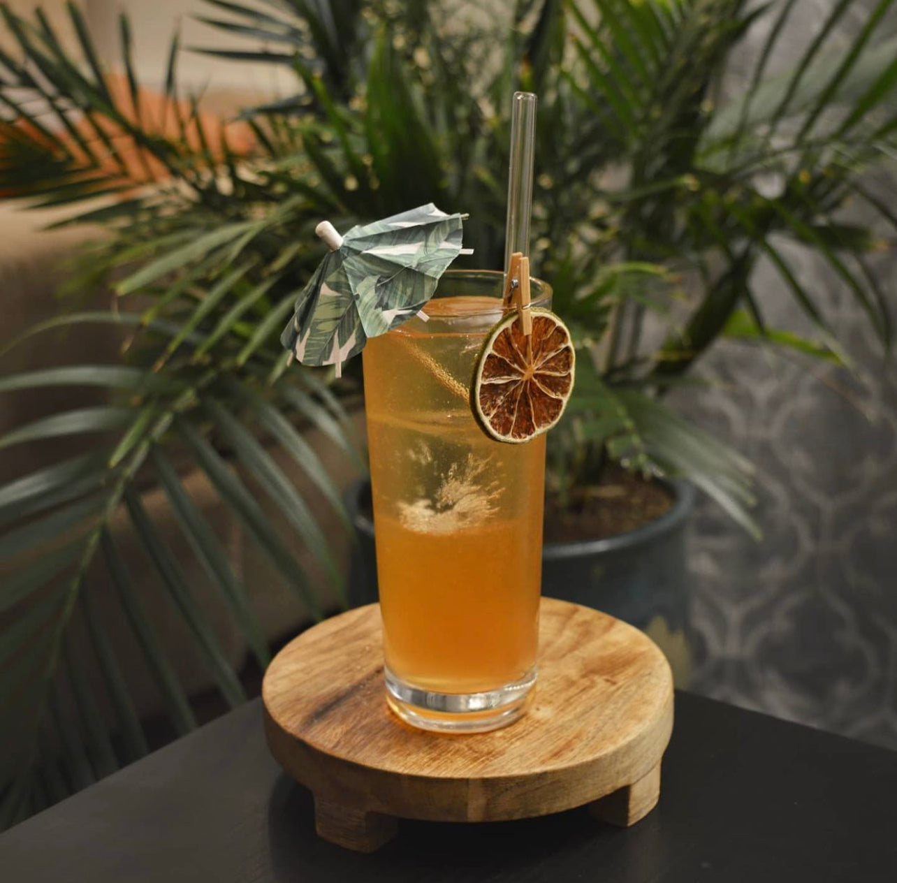 Green Palm Cocktail Umbrella