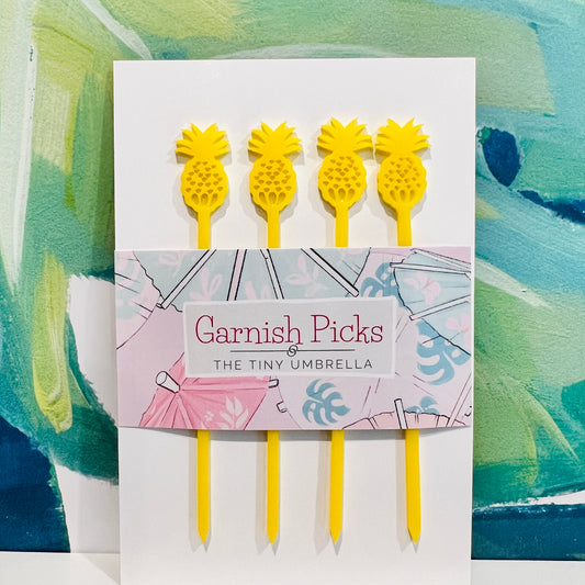Pineapple Garnish Pick Set of 4