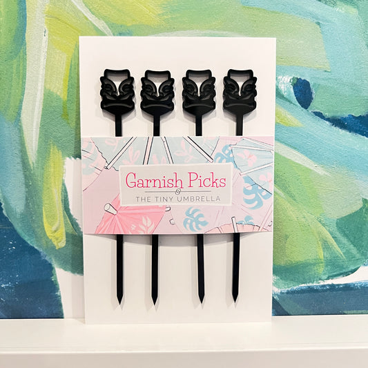 Grumpy Tiki Garnish Pick Set of 4