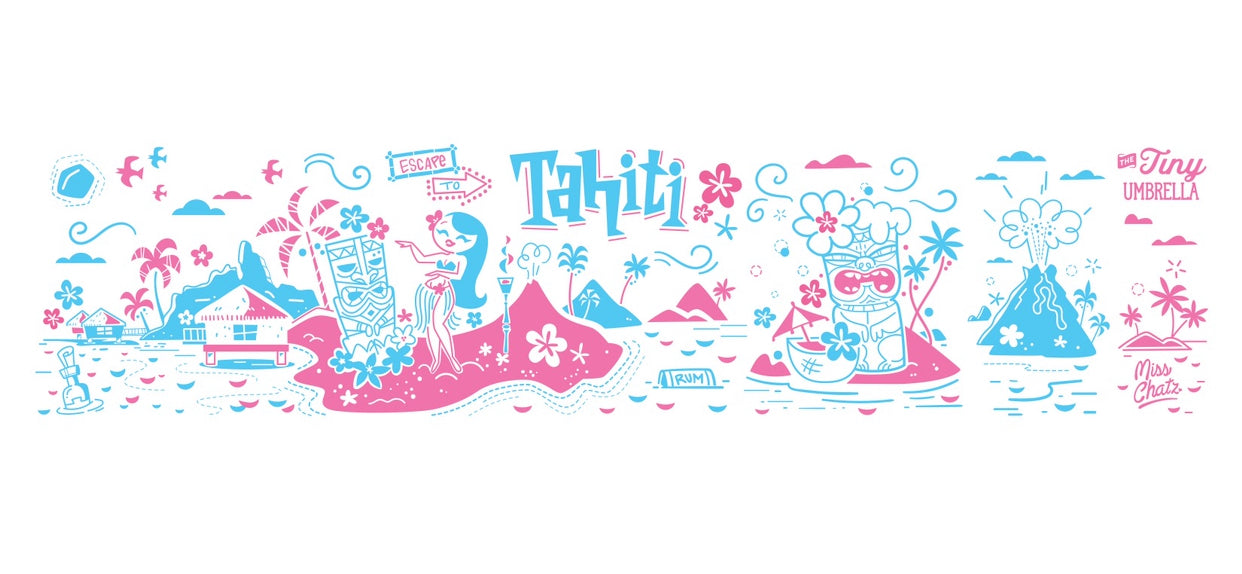 Escape To Tahiti Glass