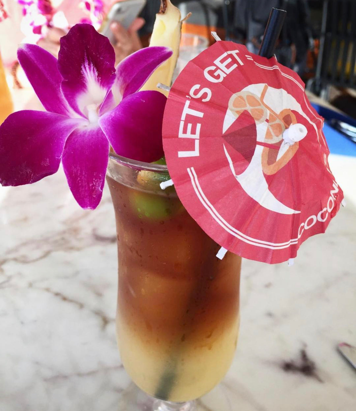 Let's Get Coconuts Cocktail Umbrella - The Tiny Umbrella