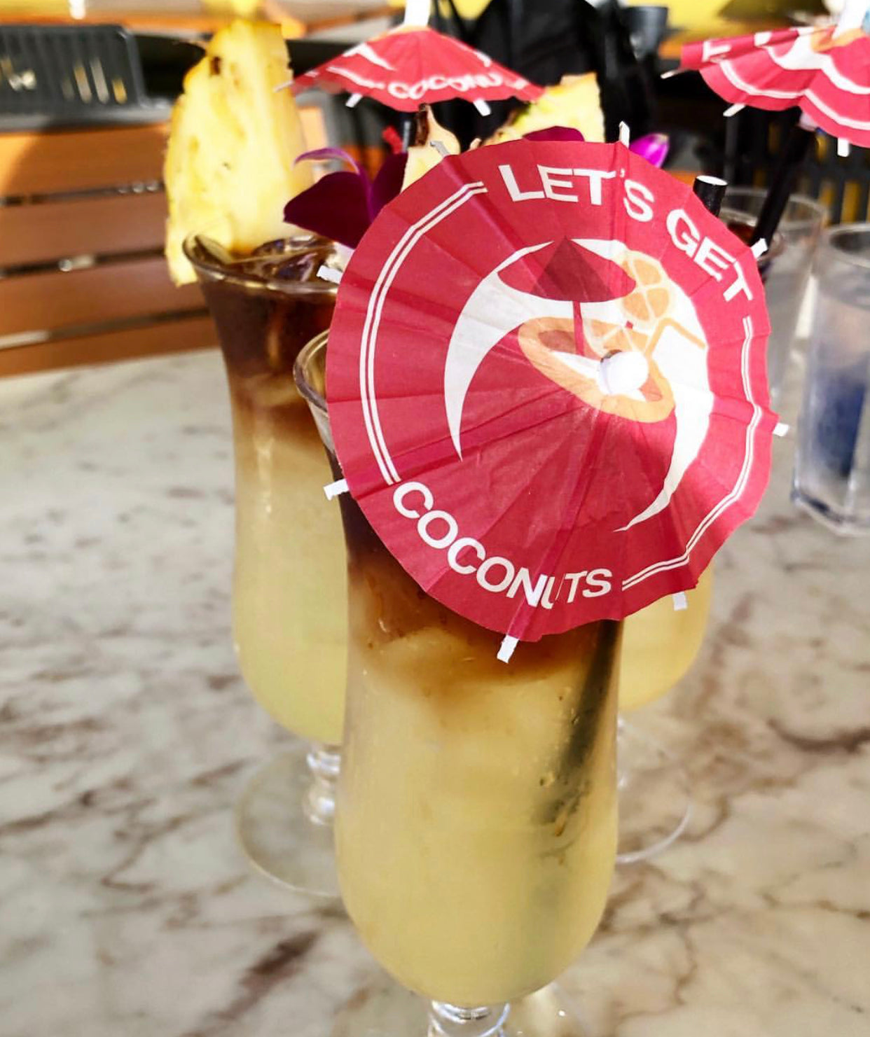 Let's Get Coconuts Cocktail Umbrella - The Tiny Umbrella