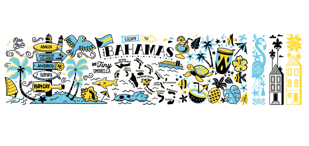 Escape To The Bahamas Glass