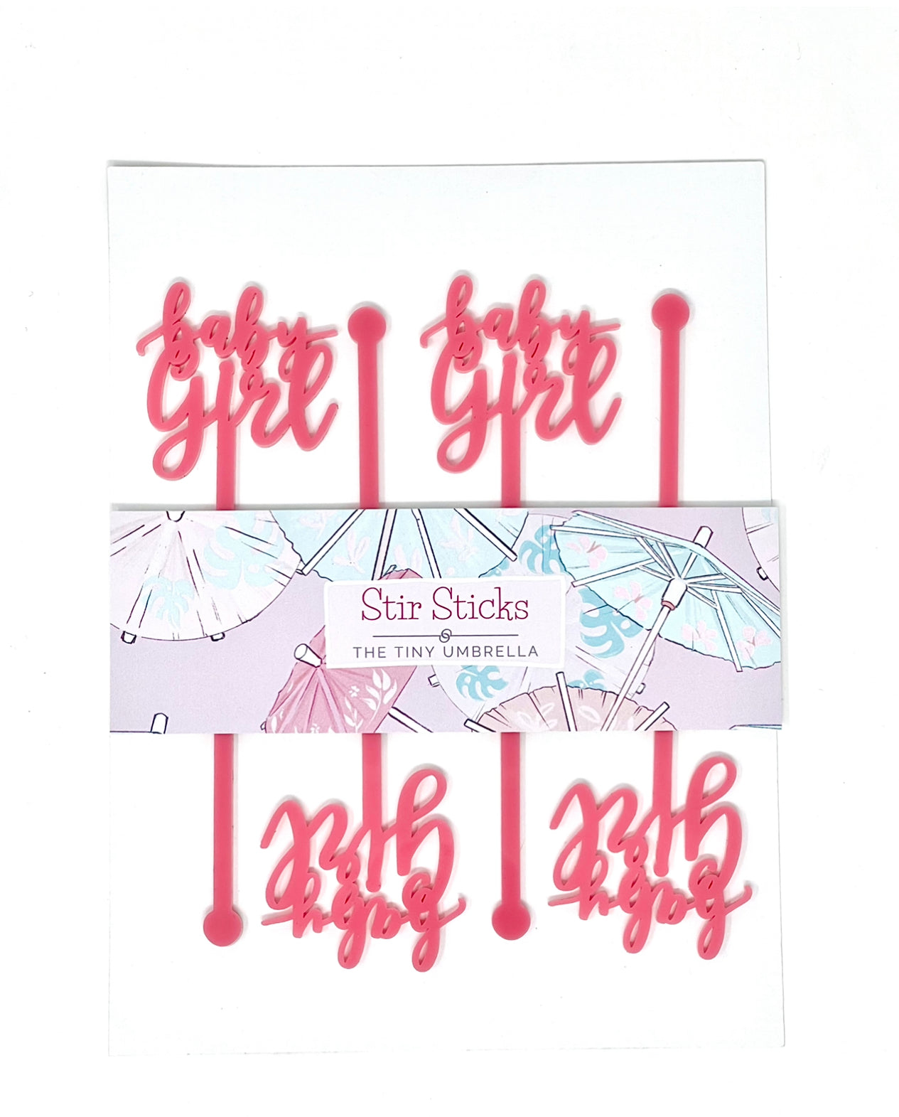 Baby Girl Stir Stick Set of 4