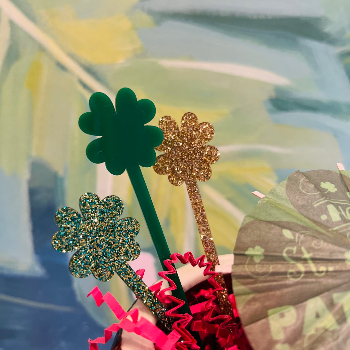 Four Leaf Clover Stir Stick set of 4