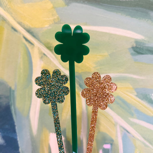 Four Leaf Clover Stir Stick set of 4