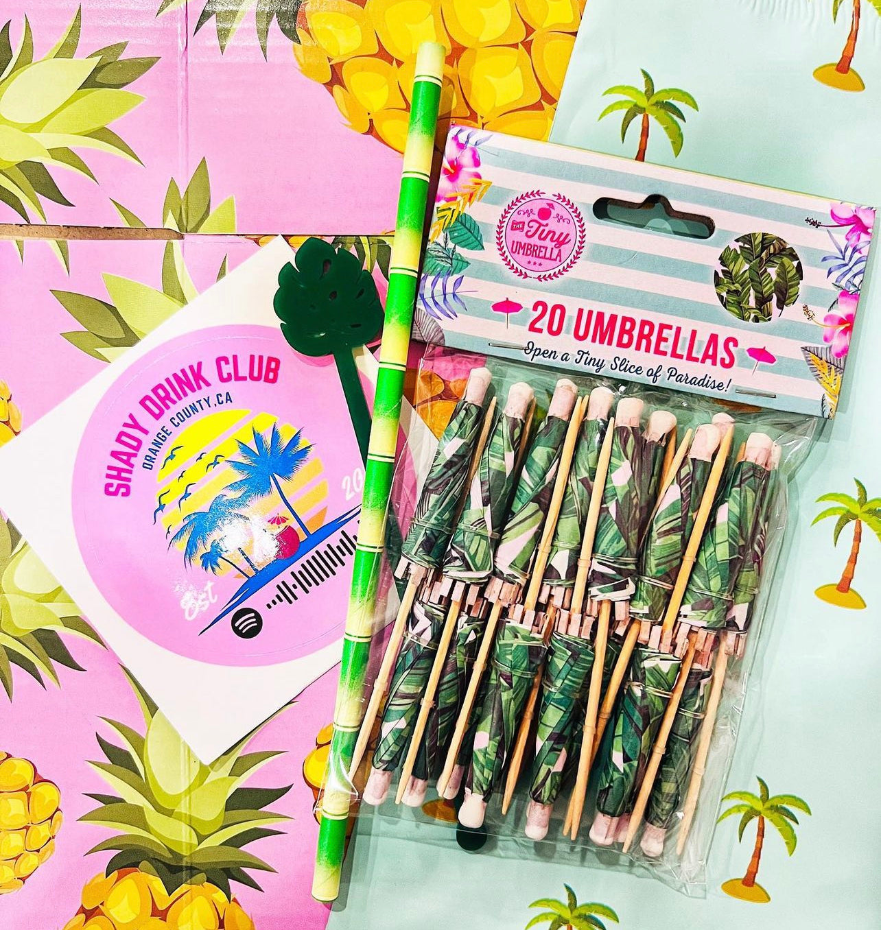 Palm Tree Stir Stick Set of 4