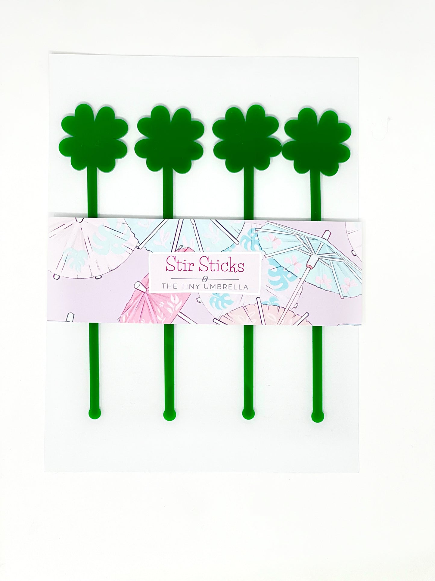 Four Leaf Clover Stir Stick set of 4
