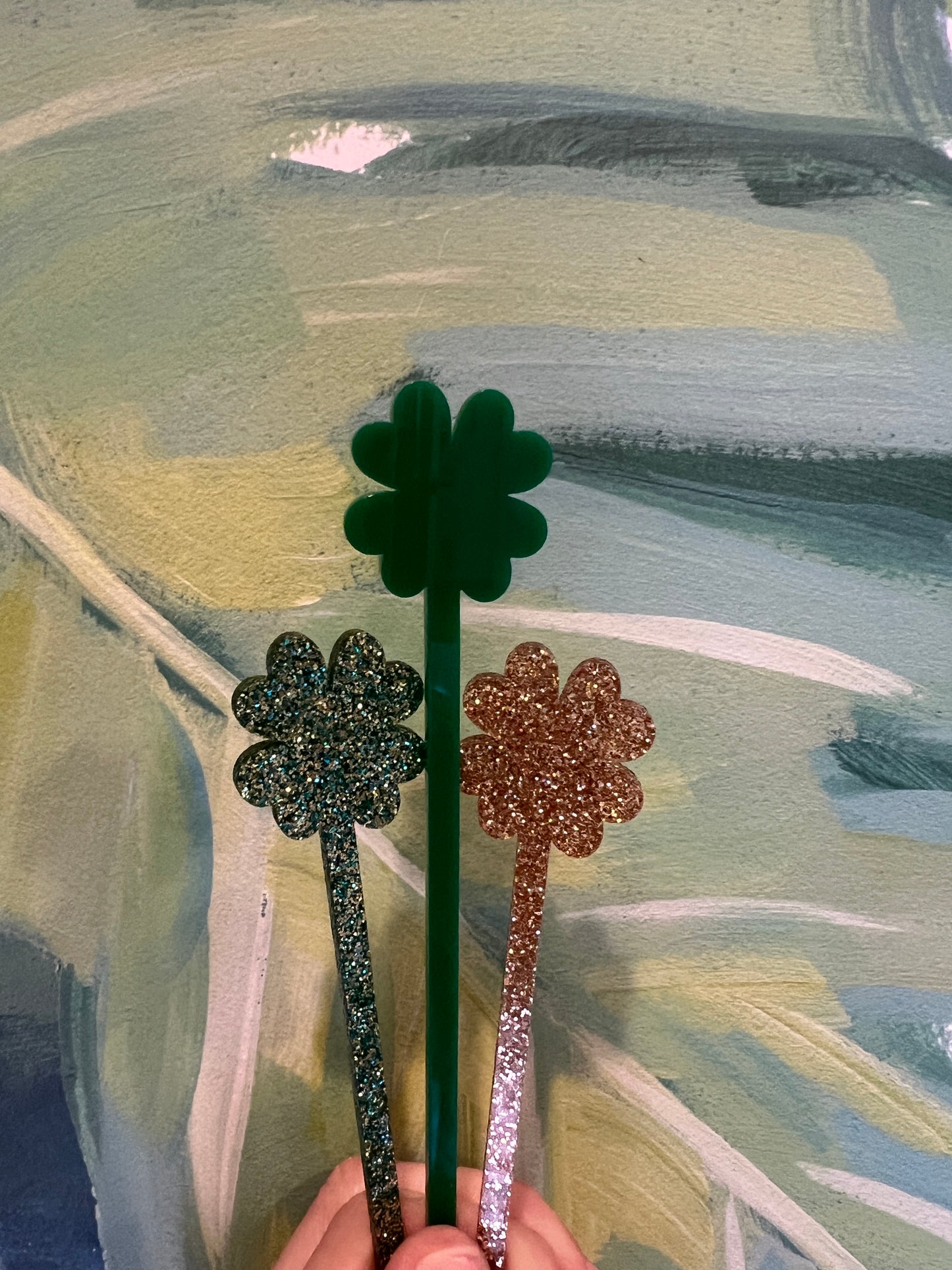 Four Leaf Clover Stir Stick set of 4