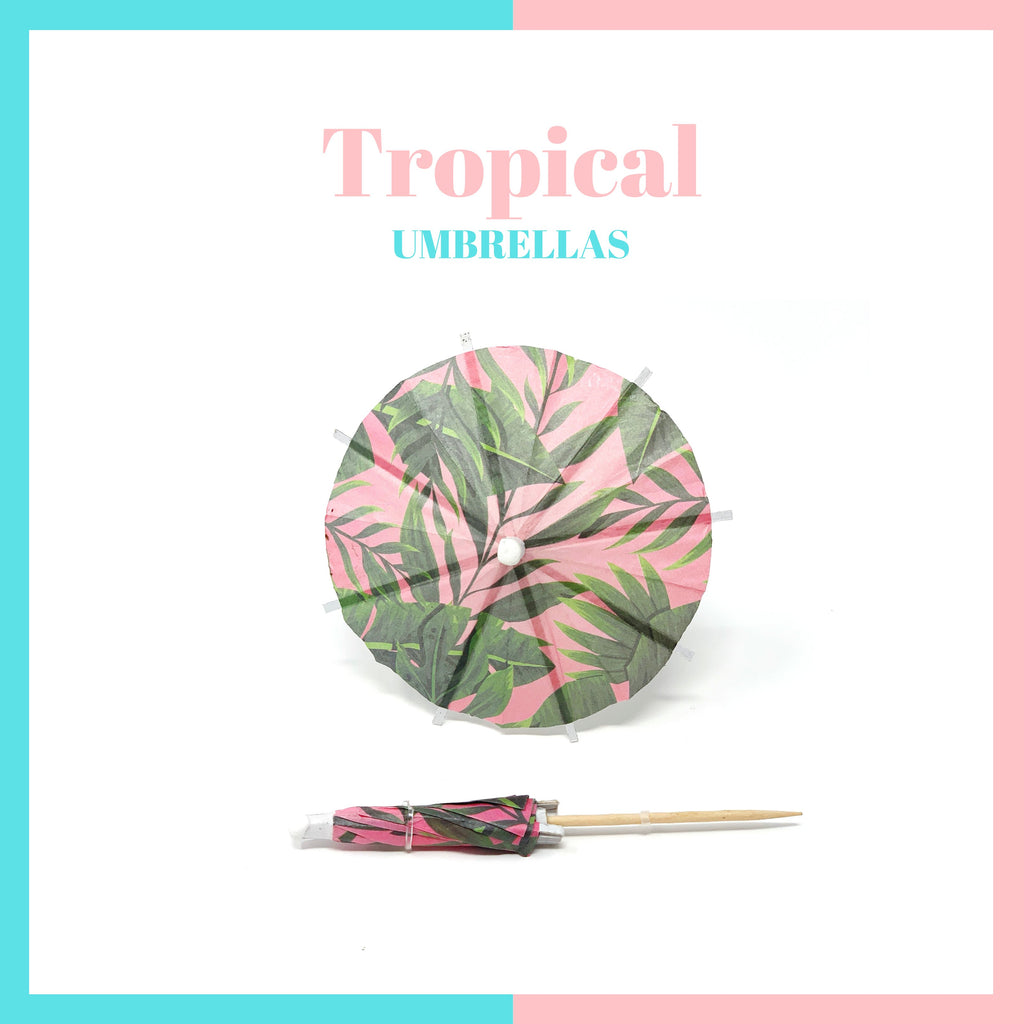 Pink Palm Umbrella