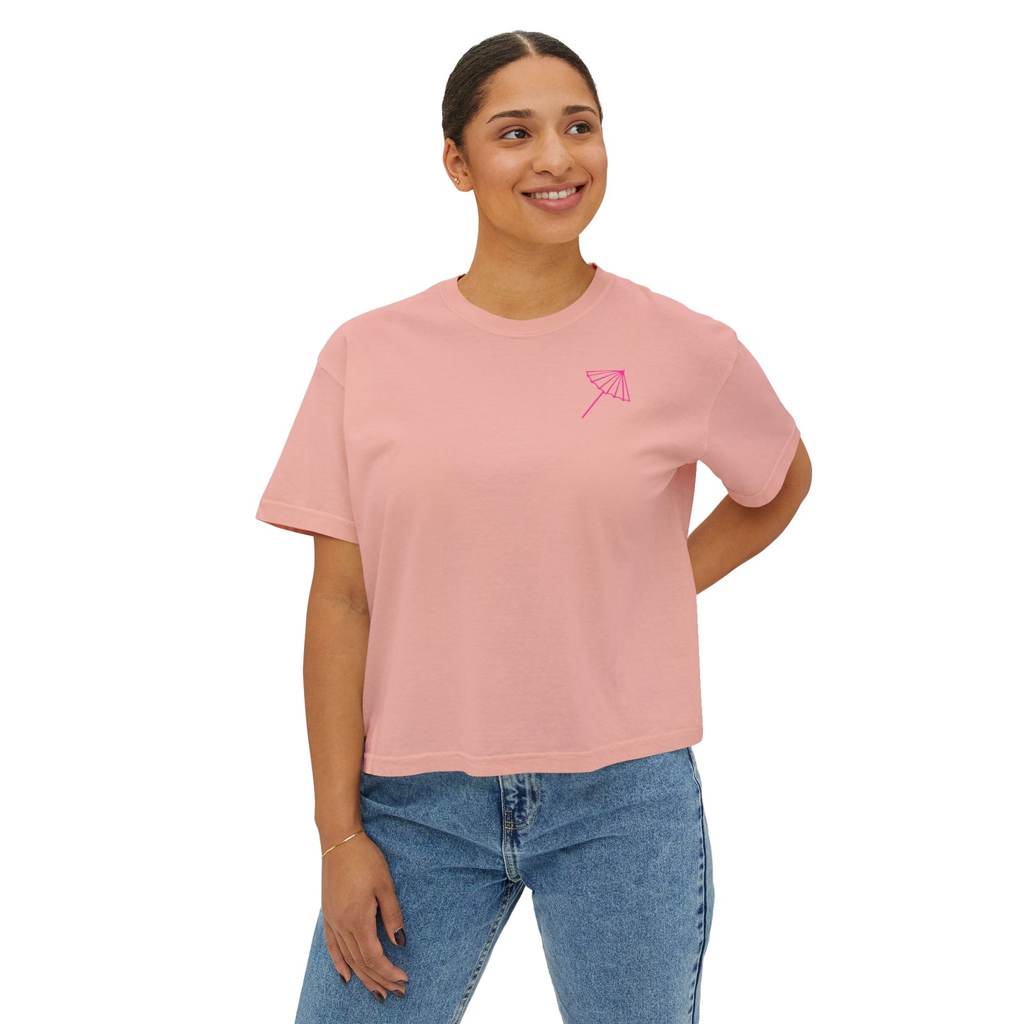 Shady Drink Club Boxy Tee — Pineapple Cocktail Graphic Women’s Shirt