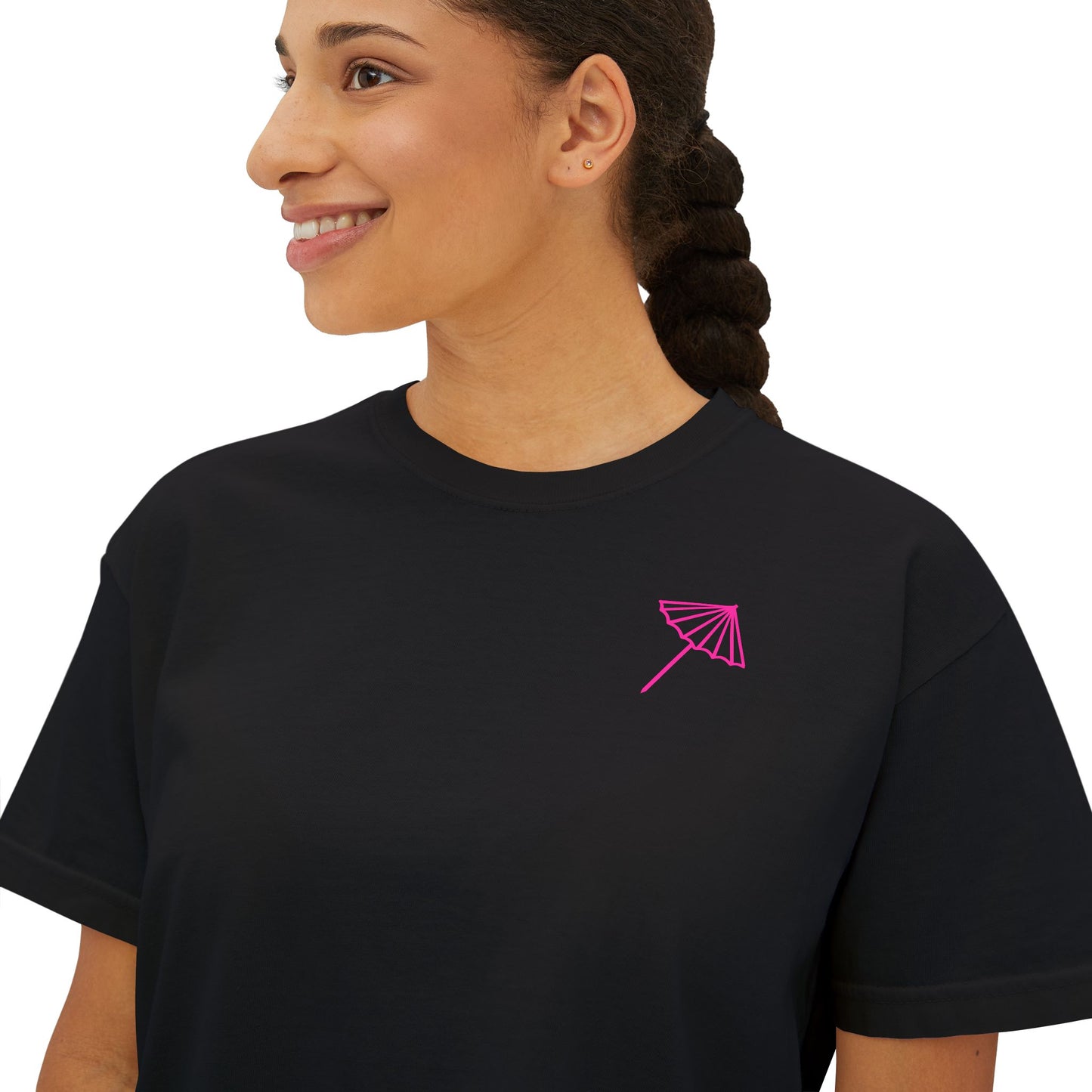 Shady Drink Club Boxy Tee — Pineapple Cocktail Graphic Women’s Shirt