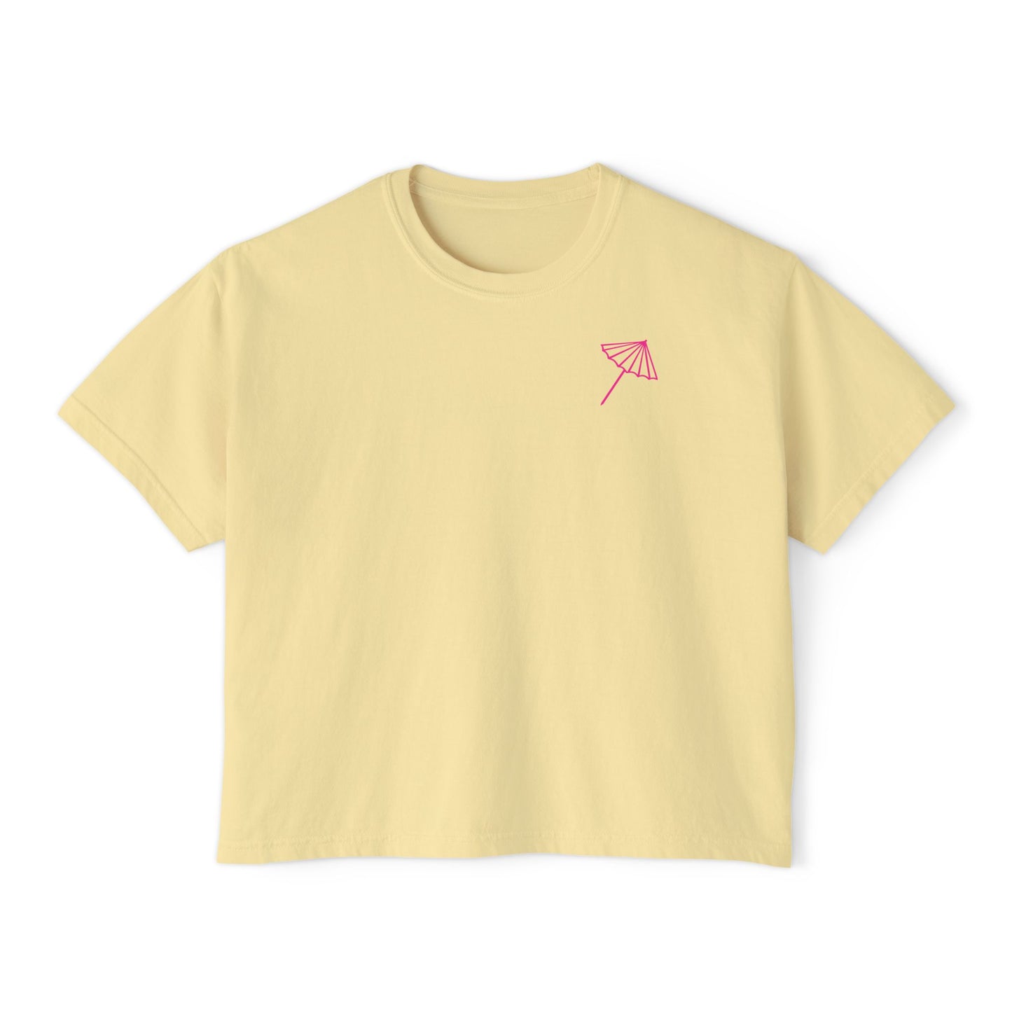 Shady Drink Club Boxy Tee — Pineapple Cocktail Graphic Women’s Shirt