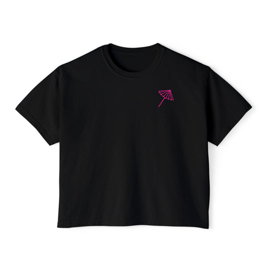 Shady Drink Club Boxy Tee — Pineapple Cocktail Graphic Women’s Shirt
