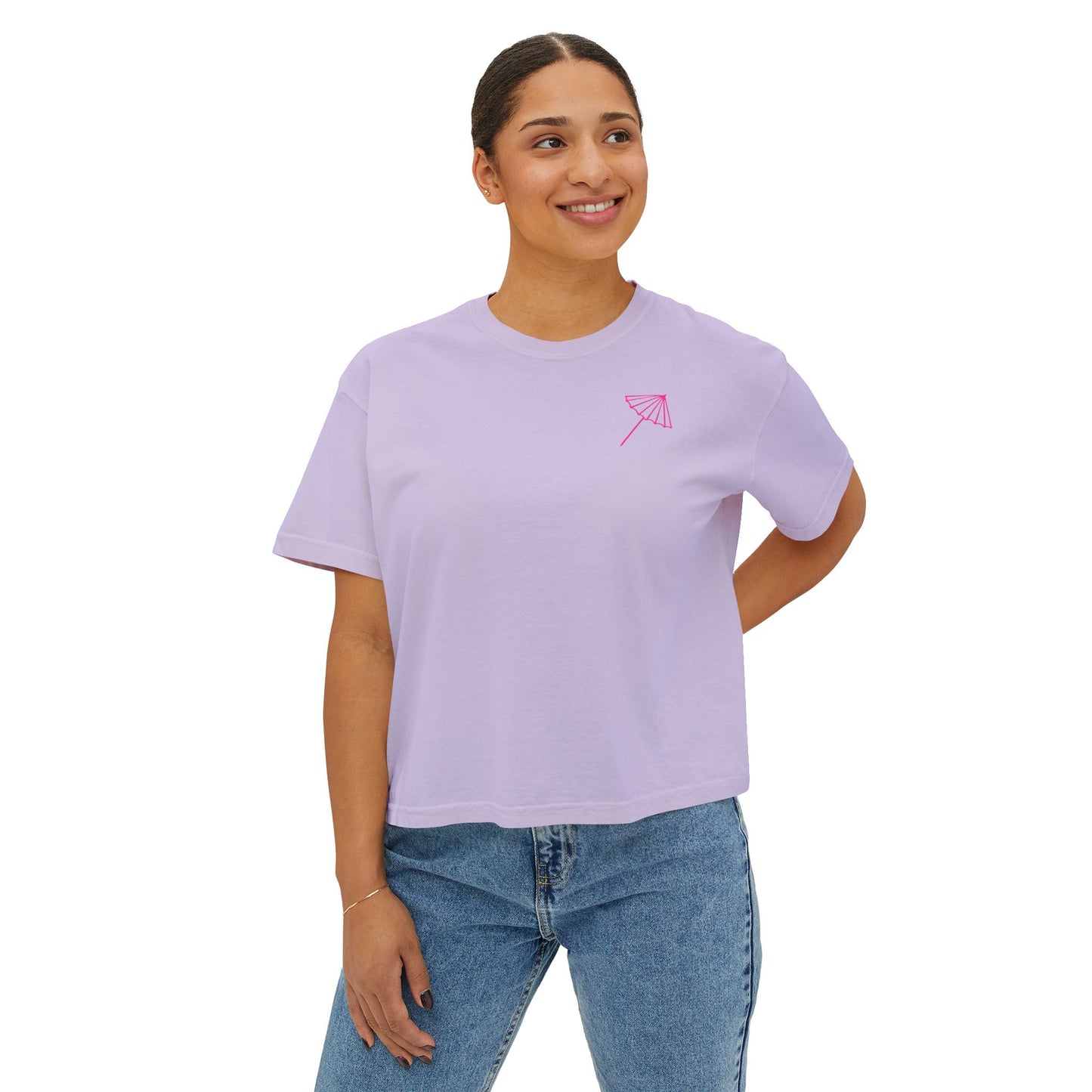 Shady Drink Club Boxy Tee — Pineapple Cocktail Graphic Women’s Shirt