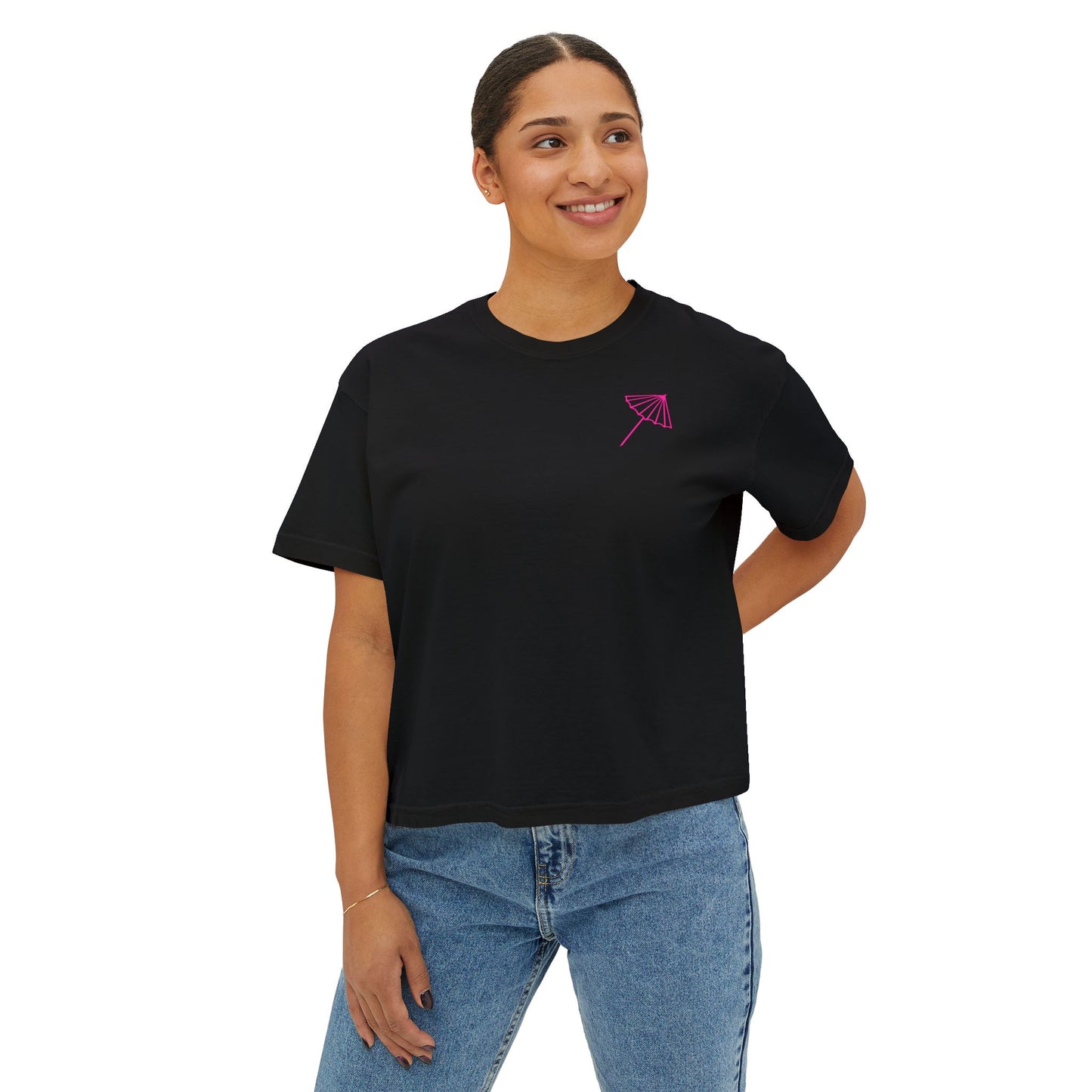 Shady Drink Club Boxy Tee — Pineapple Cocktail Graphic Women’s Shirt