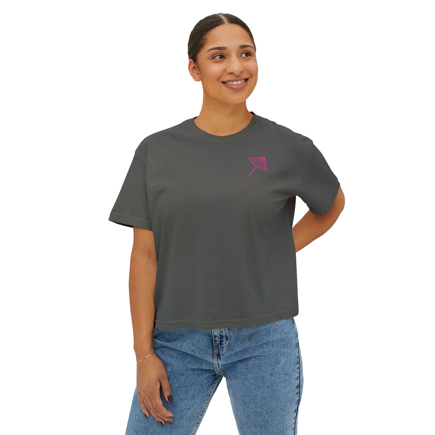 Shady Drink Club Boxy Tee — Pineapple Cocktail Graphic Women’s Shirt