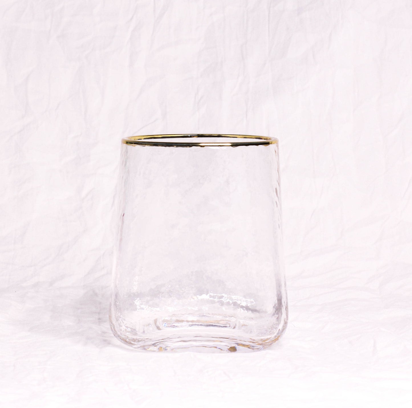 Clear and Gold Short glass