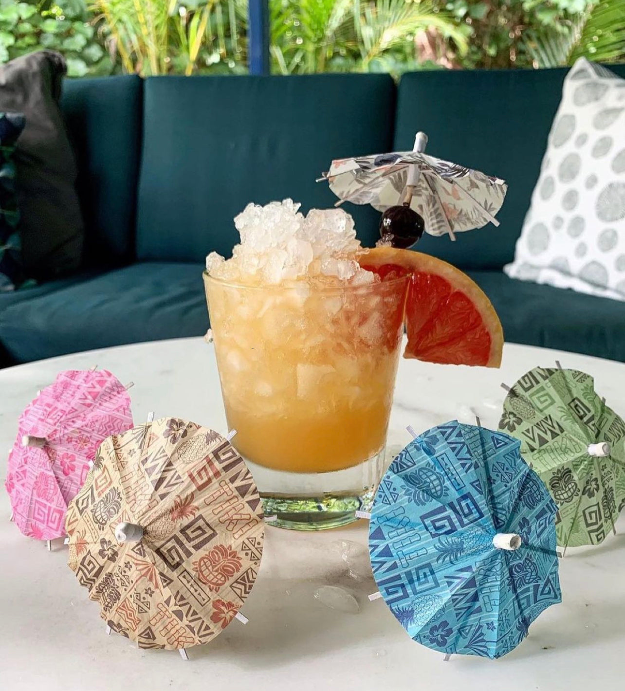 Traditional Tiki  Multicolor Set Cocktail Umbrella