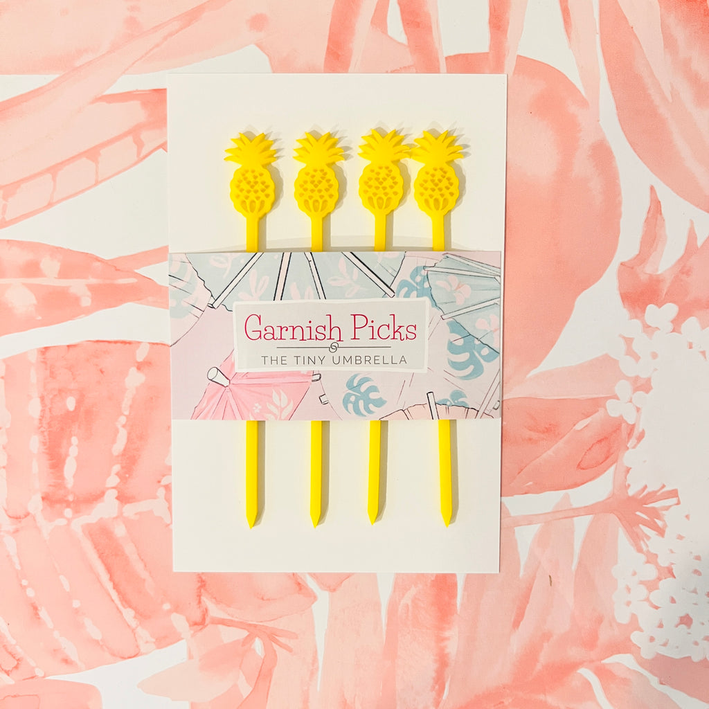 Pineapple Garnish Pick Set of 4