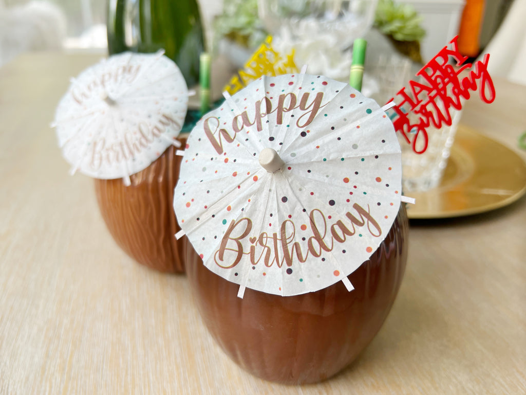 Birthday Dots Cocktail Umbrella